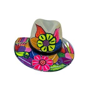 Mexican Hand Painted Hat- Artesanal
